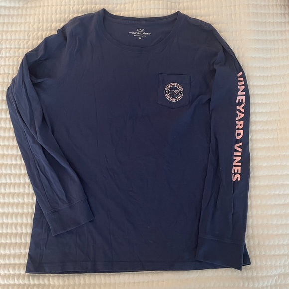 Tshirt Basique Col Rond, Manches Longues, Et Poche Plaquée Sur La Poitrine Deeluxe Bleu Marine Dih18 3 Frb4